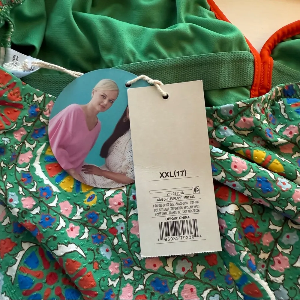 RHODE X TARGET Zinnia Floral Print Halter One Piece Swimsuit WOMEN Size XXL NWT Green - Image 14