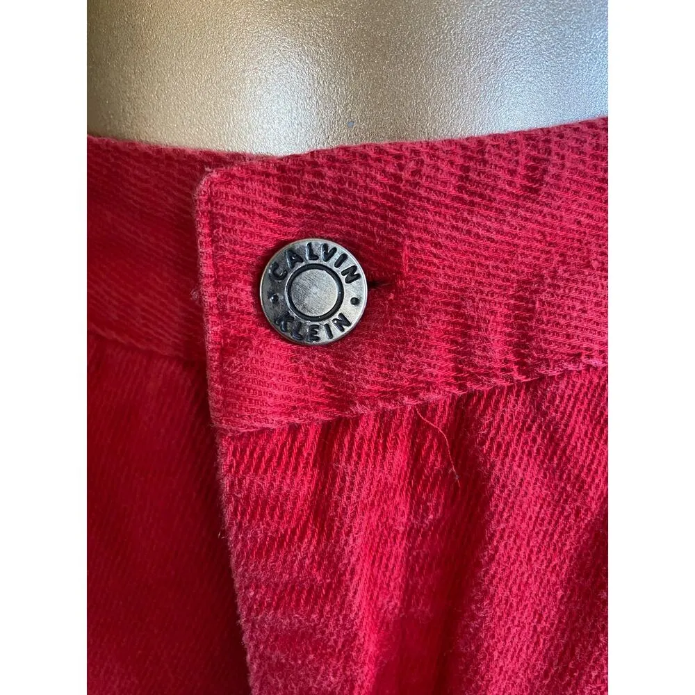 Size XS//Vintage 80s Red Calvin Klein High Waisted Mom Jeans - Image 3