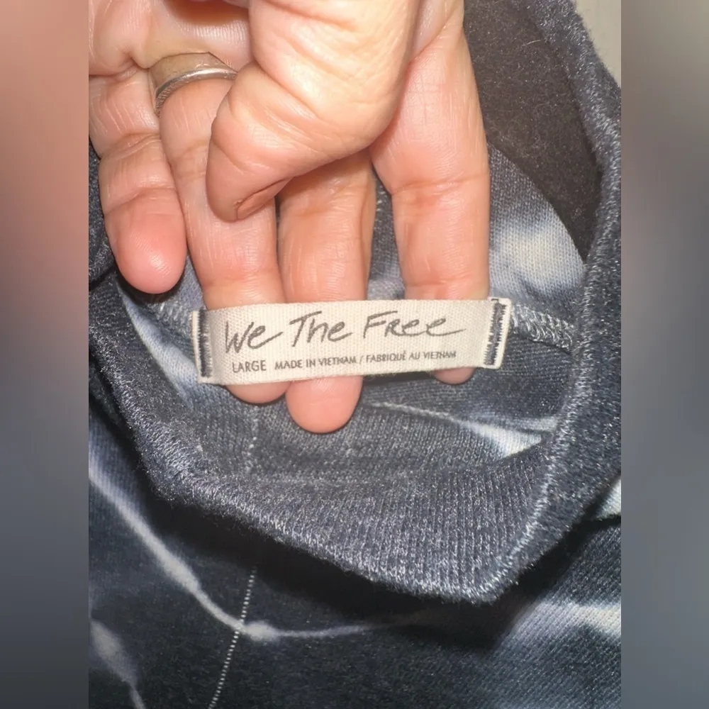 Free People Psychedelic Tie Dye Turtleneck Top Black S - Image 2