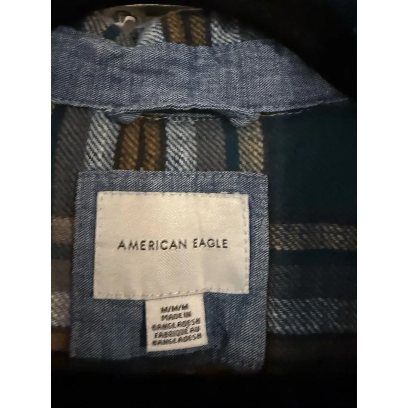 American Eagle  Cozy Cabin flannel plaid cropped button down m - Image 6