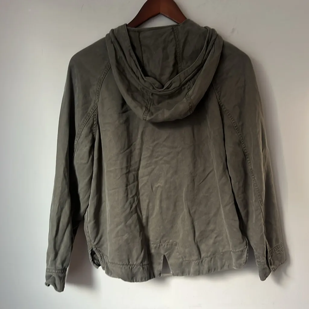 American Eagle Outfitters Zip Up Button Hooded Anorak Jacket Green Size XS ♣️ - Image 5