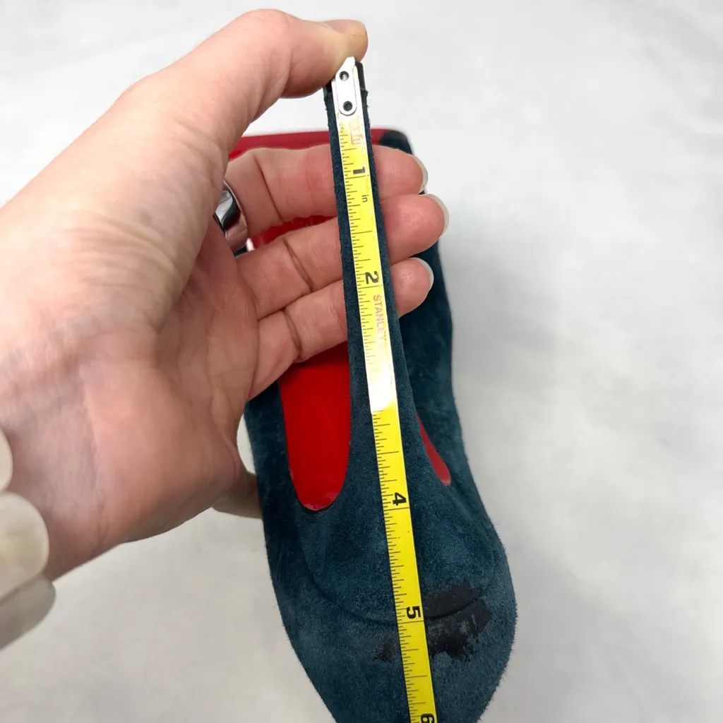 Christian Louboutin Bianca 140 Suede Veau Velours Platform Stiletto Pumps Heels - Image 9