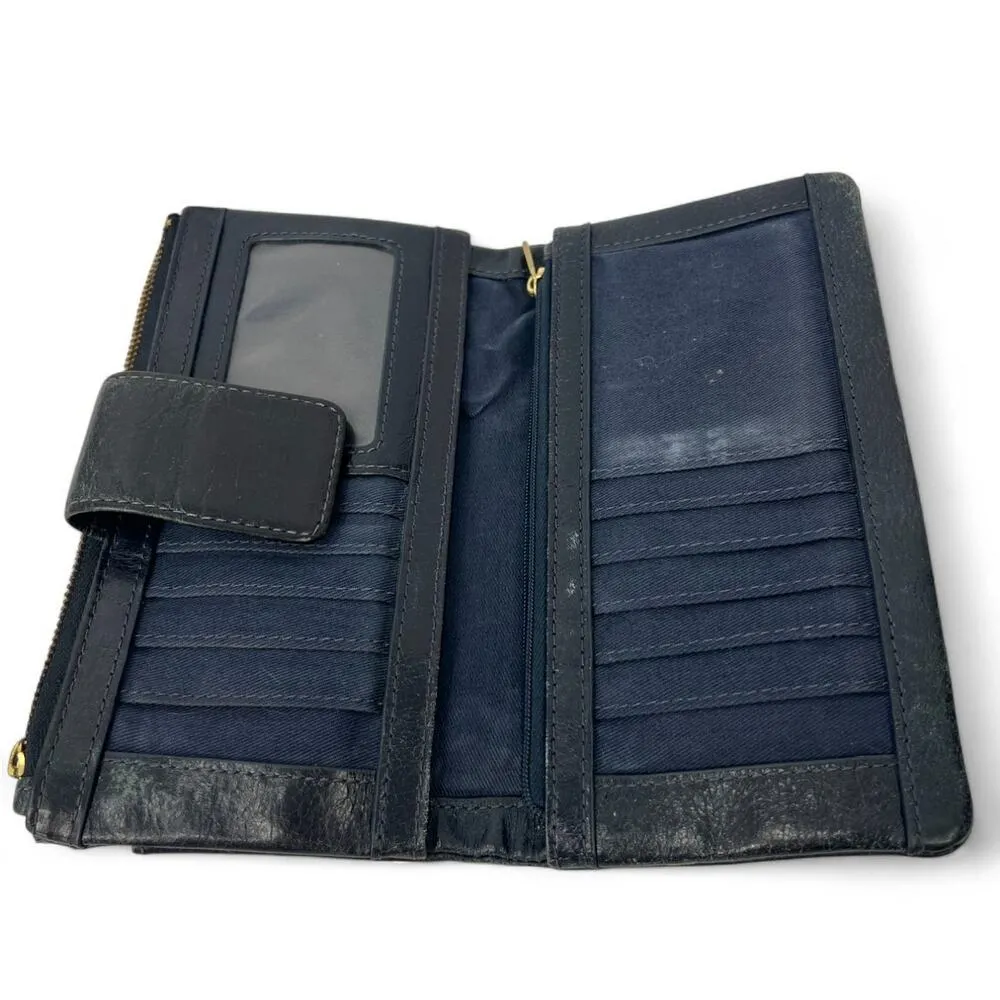 Fossil ELLIS Portfel navy Wallet Clutch Checkbook Butterfly Insect Billfold - Image 4