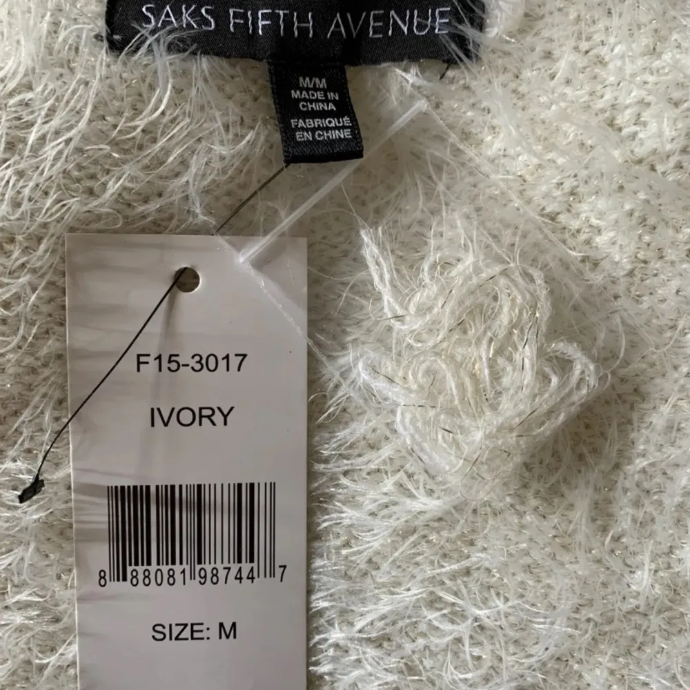 Saks Fifth Avenue Off White Ivory Open Cardigan Sweater Medium M New NWT SOFT - Image 6