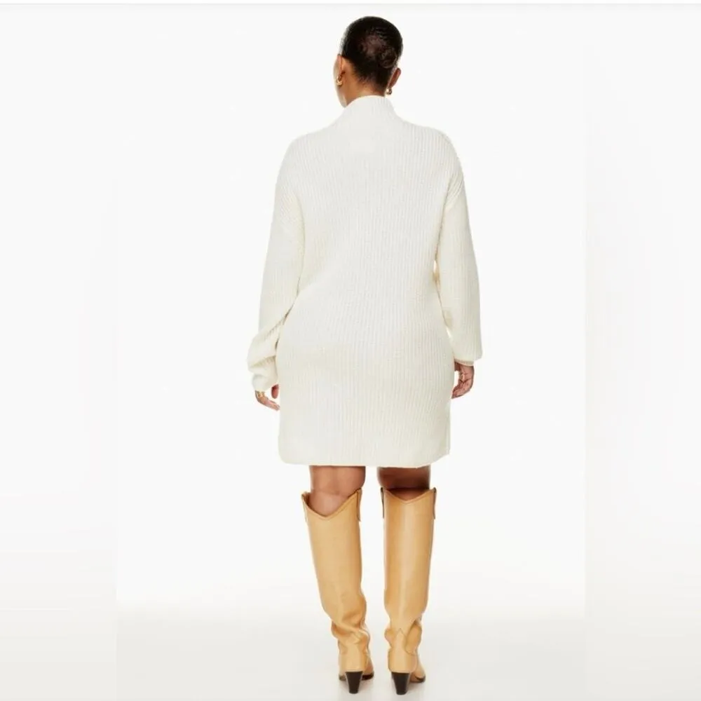 Aritzia Wilfred Montpellier Merino Wool Sweater Dress Women's Small Beige - Image 3