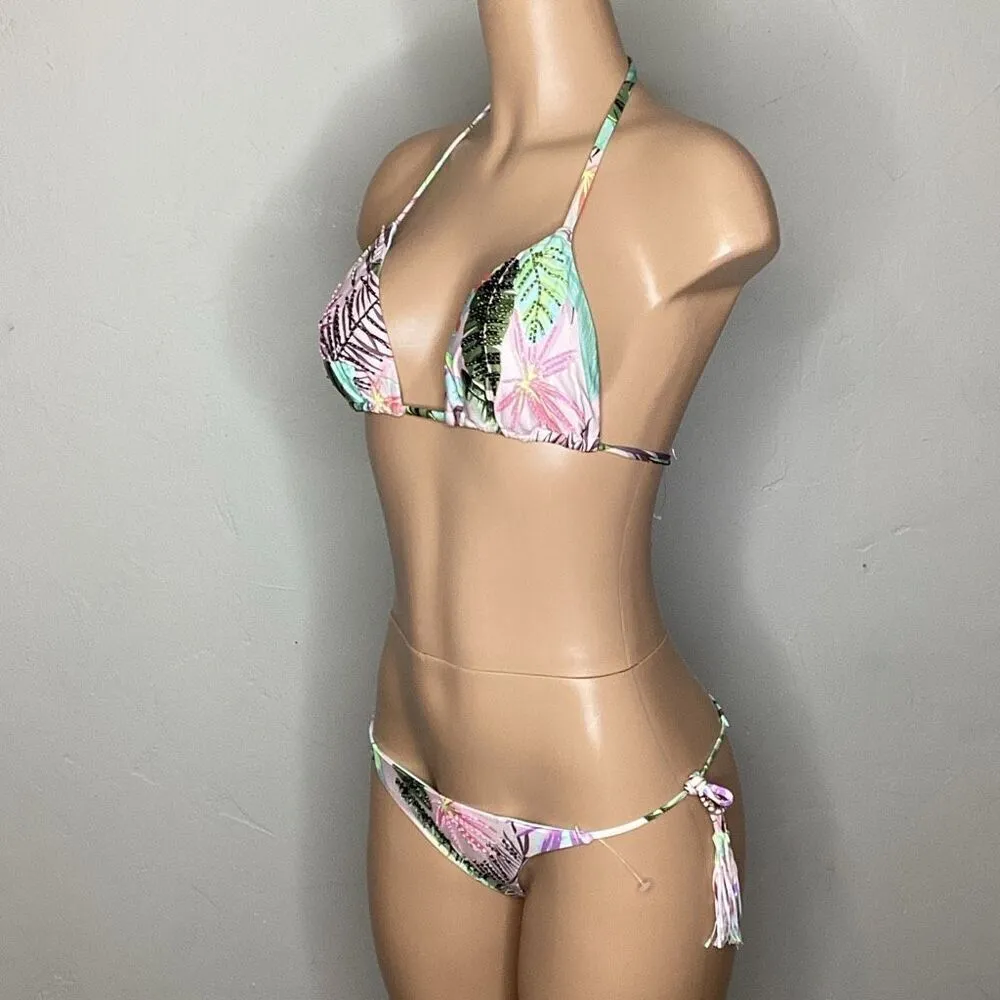 New. PQ tropical beaded teeny bikini. L-top/M-bottom. Retails $ 168 - Image 5
