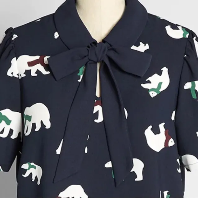 Mod ClothPositive First Impressions Tie-Neck
Blouse Size 1X - Image 3