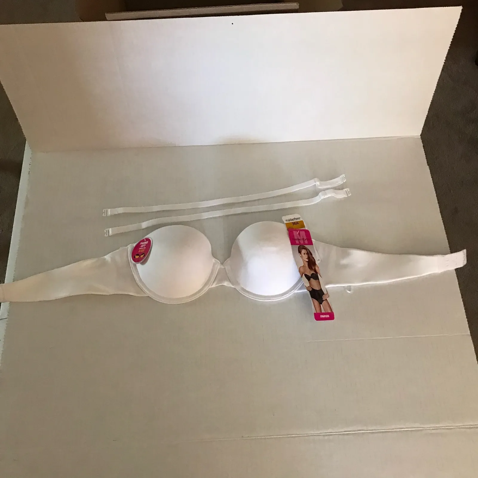 NWT Maiden Form White Custom Lift‎ 36A Customized Strapless Bra Size undefined - Image 10