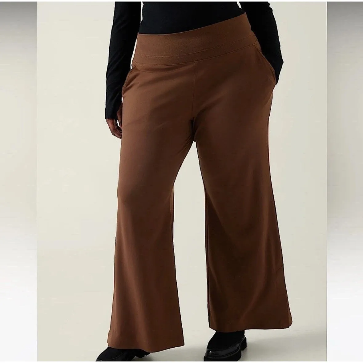 NWT Athleta Venice Pants Flare Leg Brown High Rise Stretch Women's 3XL x 31.5‎ - Image 12