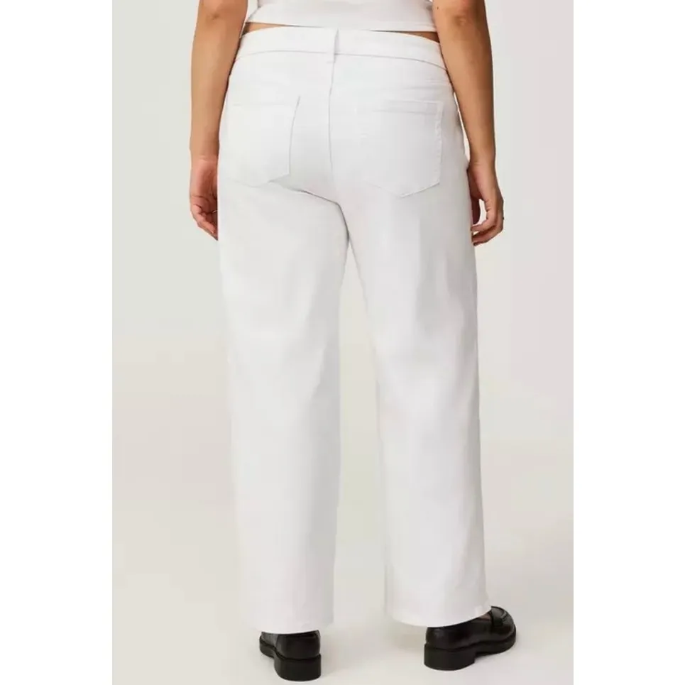 Torrid‎ Cotton White Perfect Wide Leg Vintage Stretch Mid Rise Jeans Size 10T - Image 4