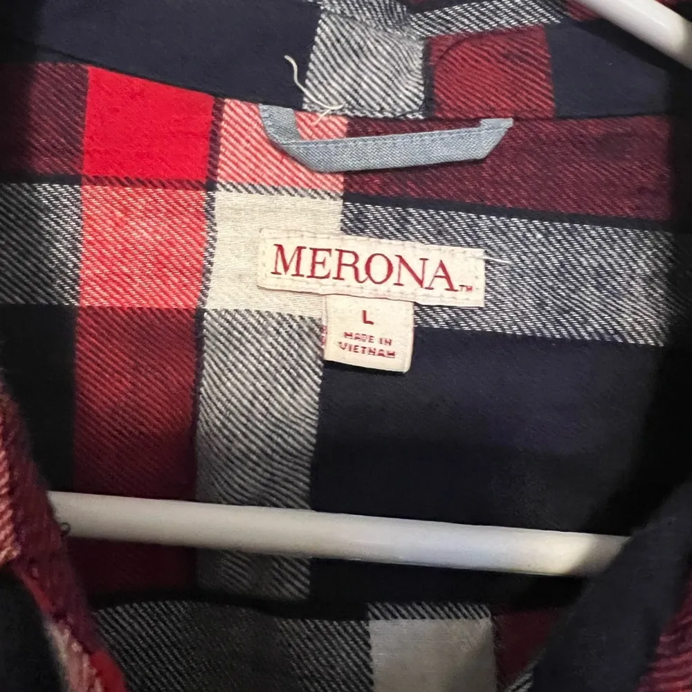 Merona Red and Blue Plaid Button Down Shirt - Image 2