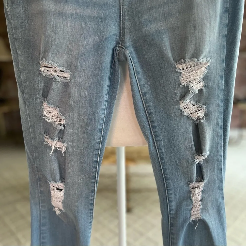 Pacsun Jeans Super Stretch Distressed Jeggings 28 Ripped Torn High Waist Ankle - Image 6