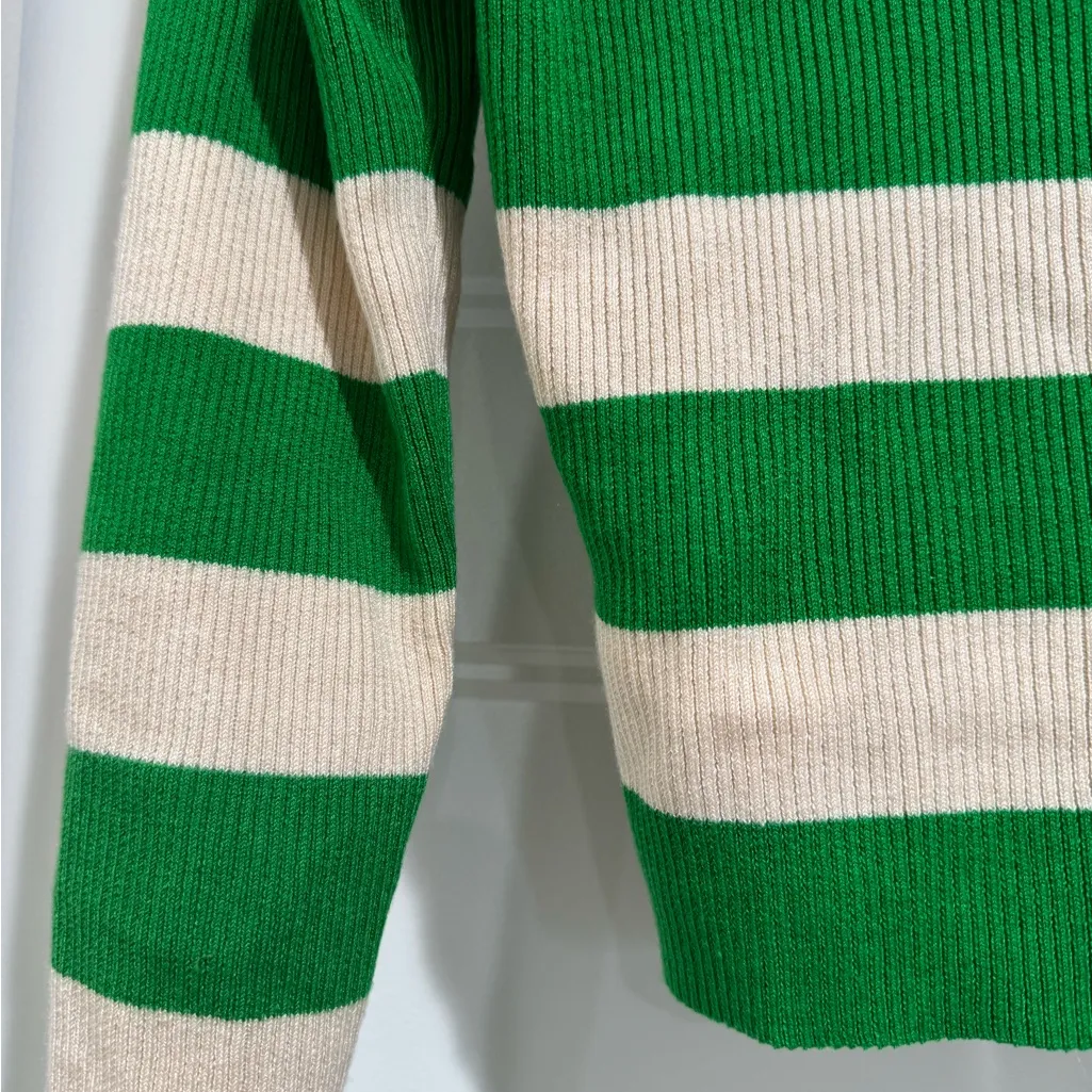 J. Crew Rugby Stripe Cropped Ribbed Sweater - Image 7