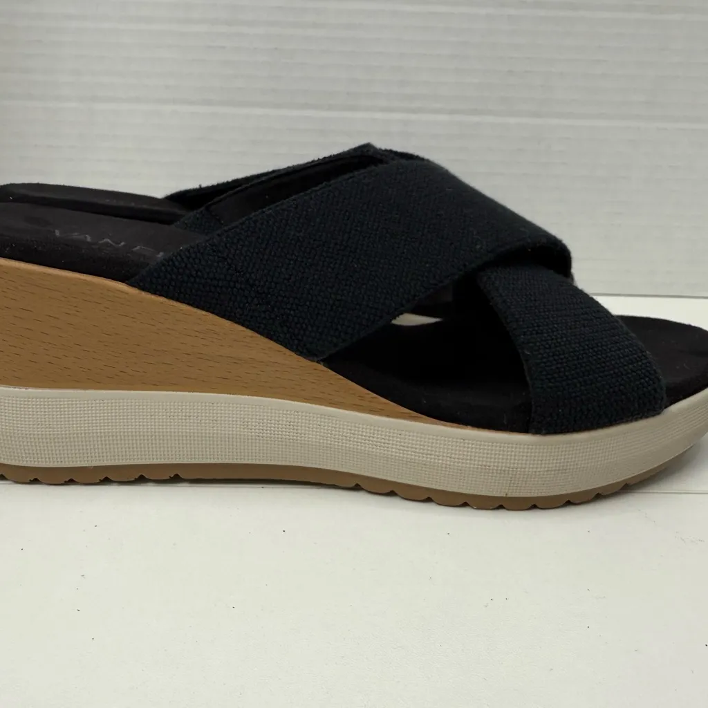 Vaneli Black and Tan Wedge Sandals size 7 - Image 9