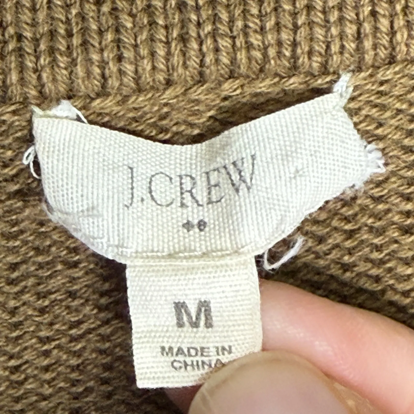 J.Crew Olive Green Cotton Long Sleeve Cardigan Medium - Image 4