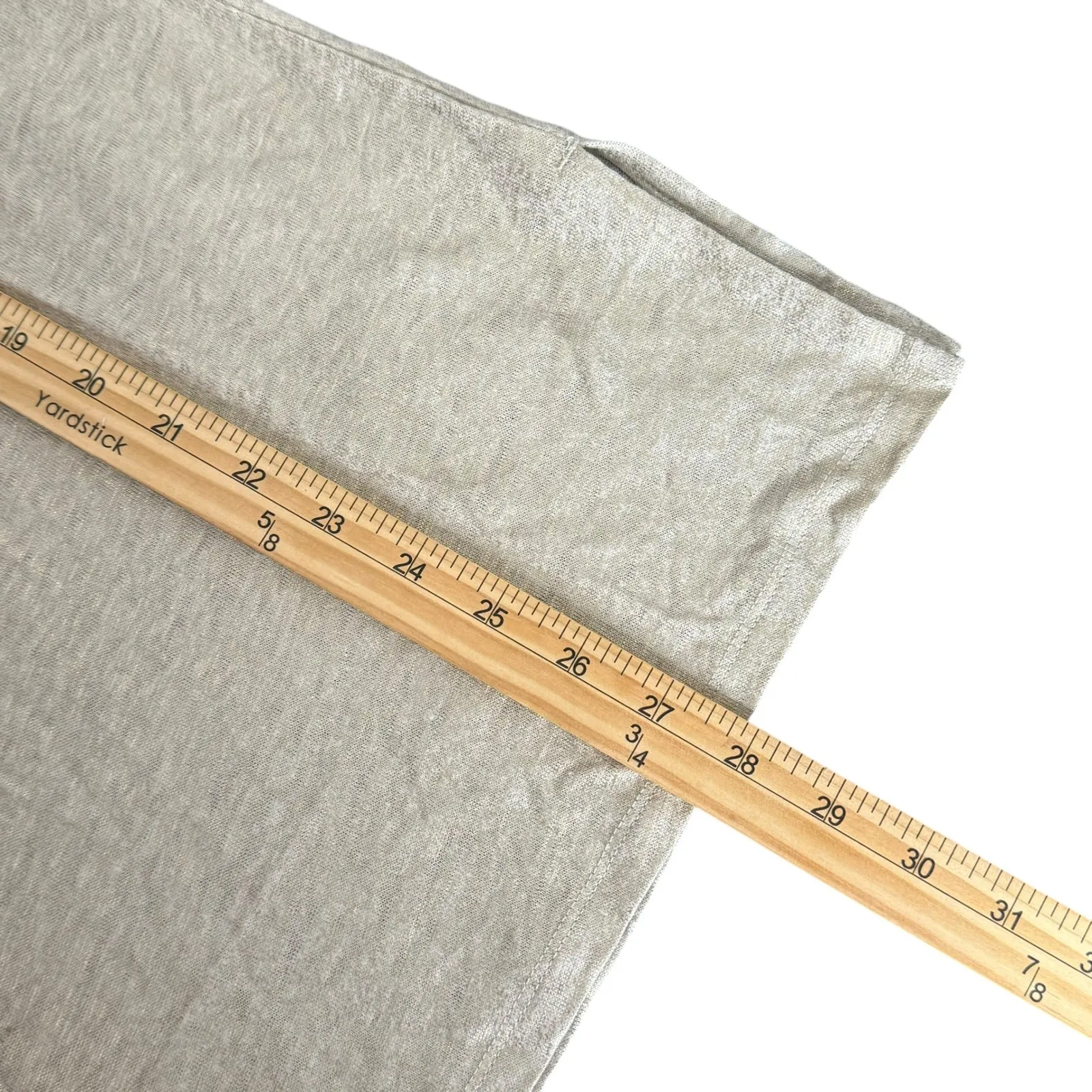 Chico's 100% Linen Beaded Tunic Top Size 0 S Metallic Shimmery Gold‎ 3/4 Sleeve - Image 9