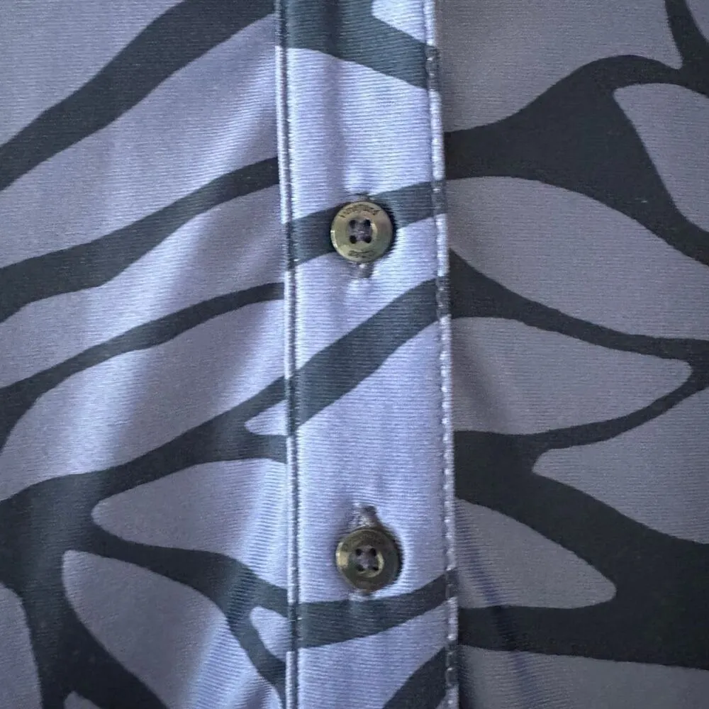 Vineyard Vines Printed Sankaty Margo Shirt Long Sleeves Dress Deep Blue M #2506 - Image 9