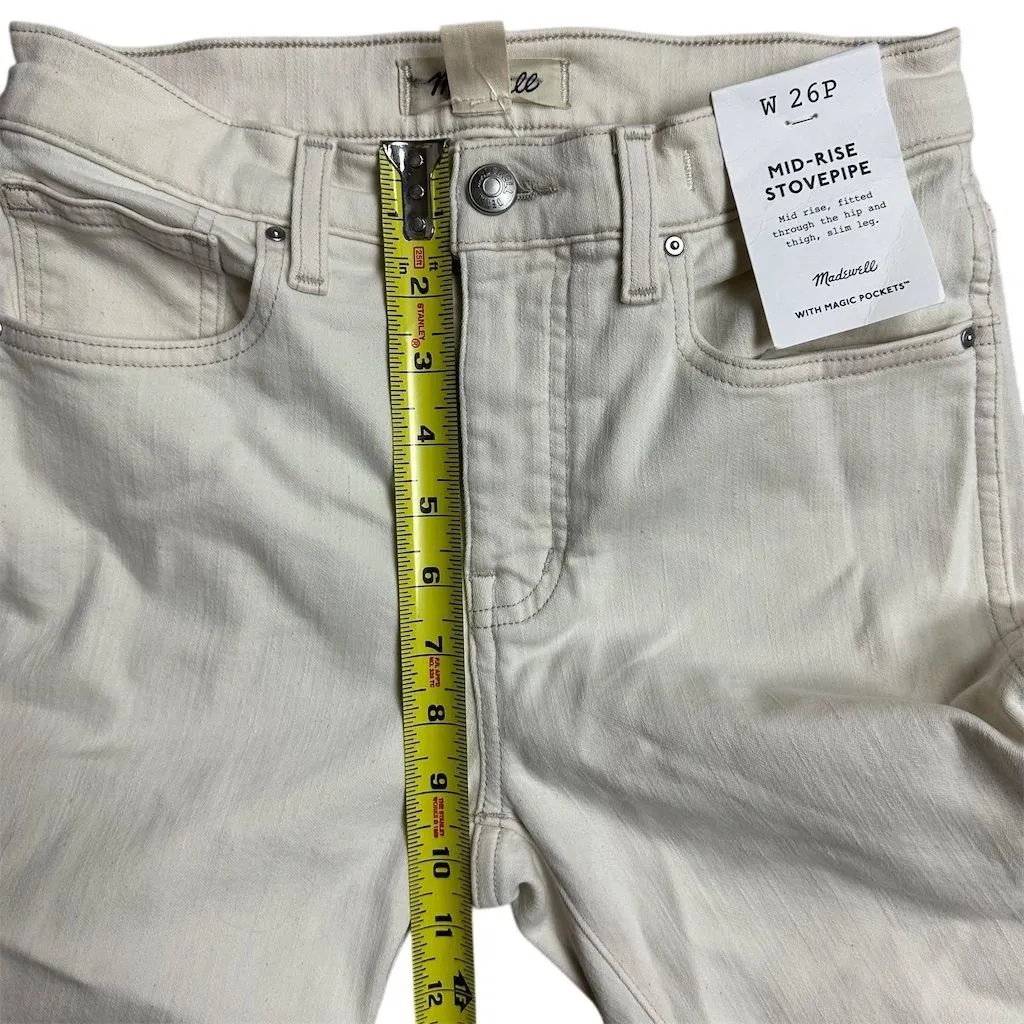 NWT Madewell Women's Mid-Rise Stovepipe Jeans Vintage Canvas Size 26 Petites - Image 11
