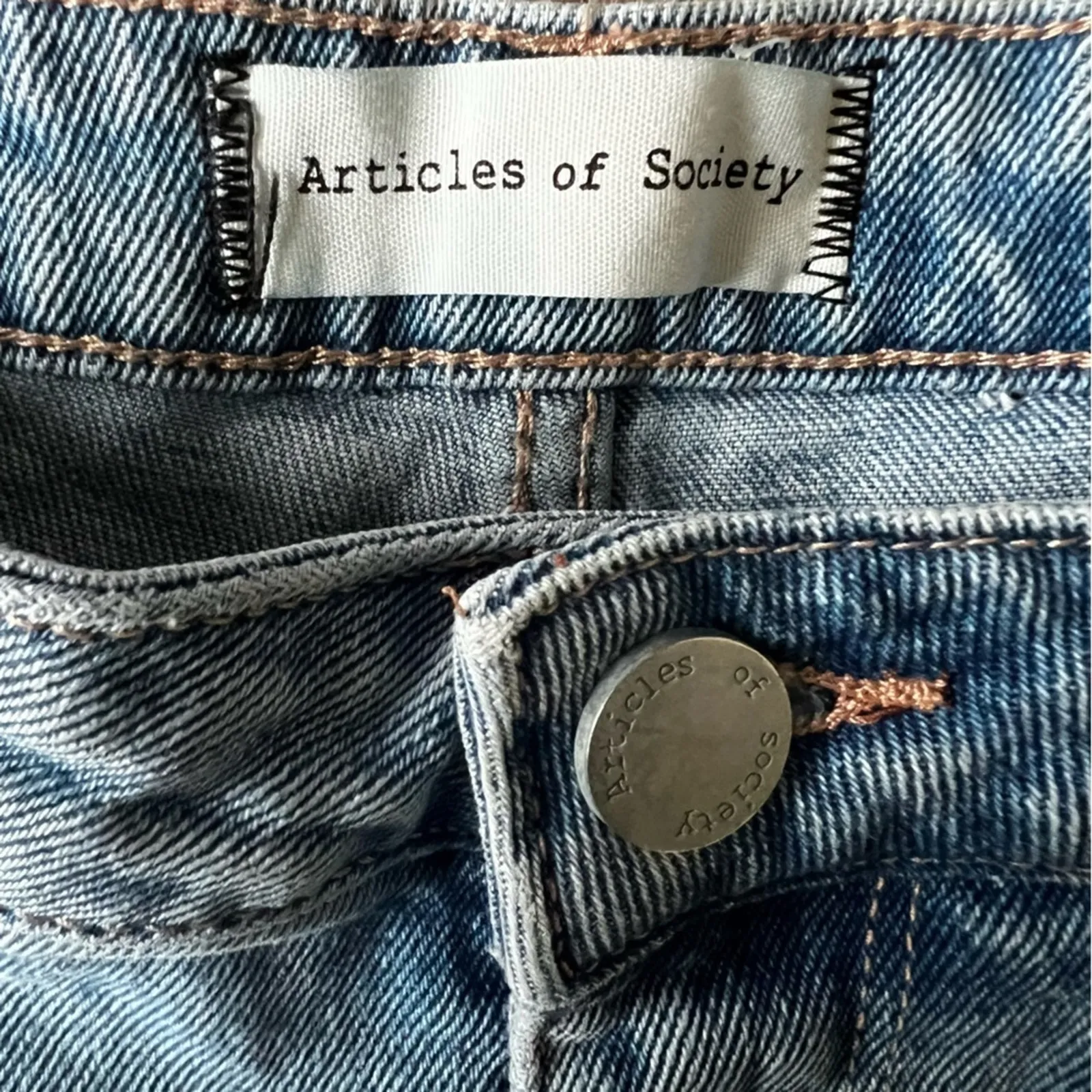 Articles of Society Distressed Jeans Womens 26 Medium Wash High Rise 90s Fall - Image 7