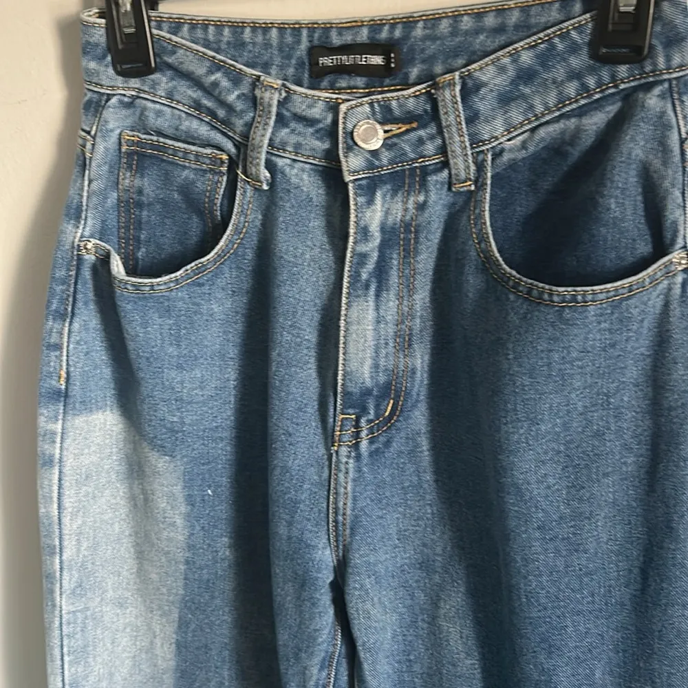 Pretty Little Thing Color Block Wide Leg High Rise Denim Jean - Image 5