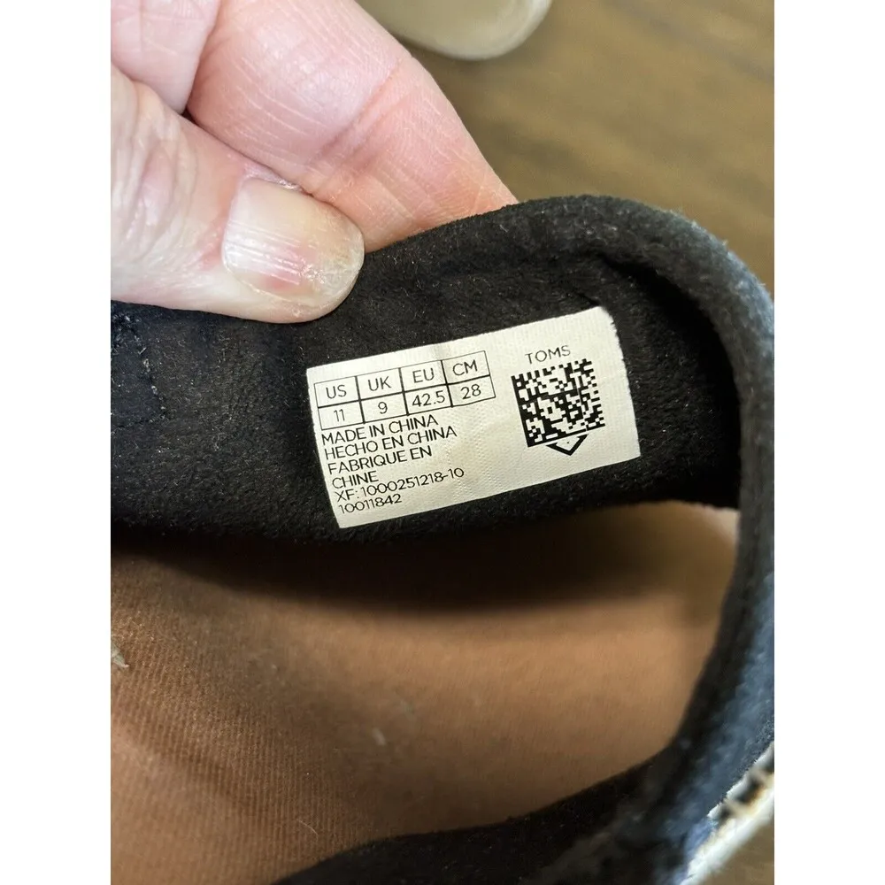 TOMS Womens Size 11 Monica Black Suede Leather Espadrilles Wedges Slingback - Image 10
