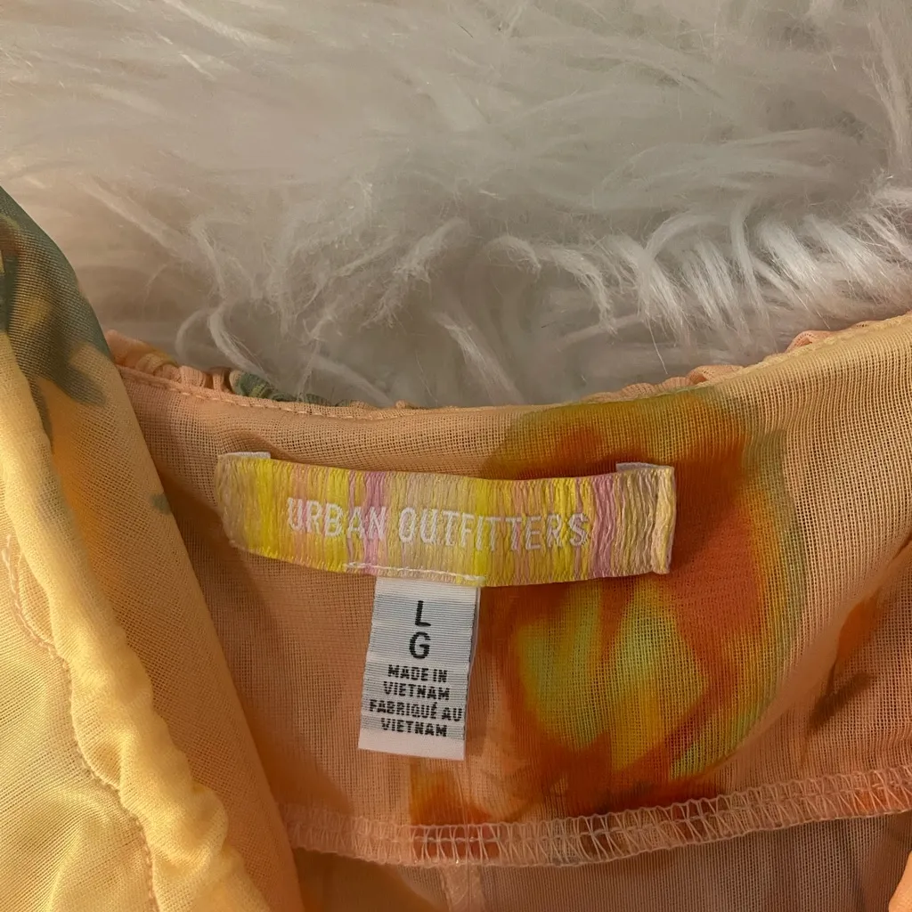 Urban Outfitters Angelic Longline Flyaway Cami Floral Sheer Tie-Front Top Fairy - Image 10