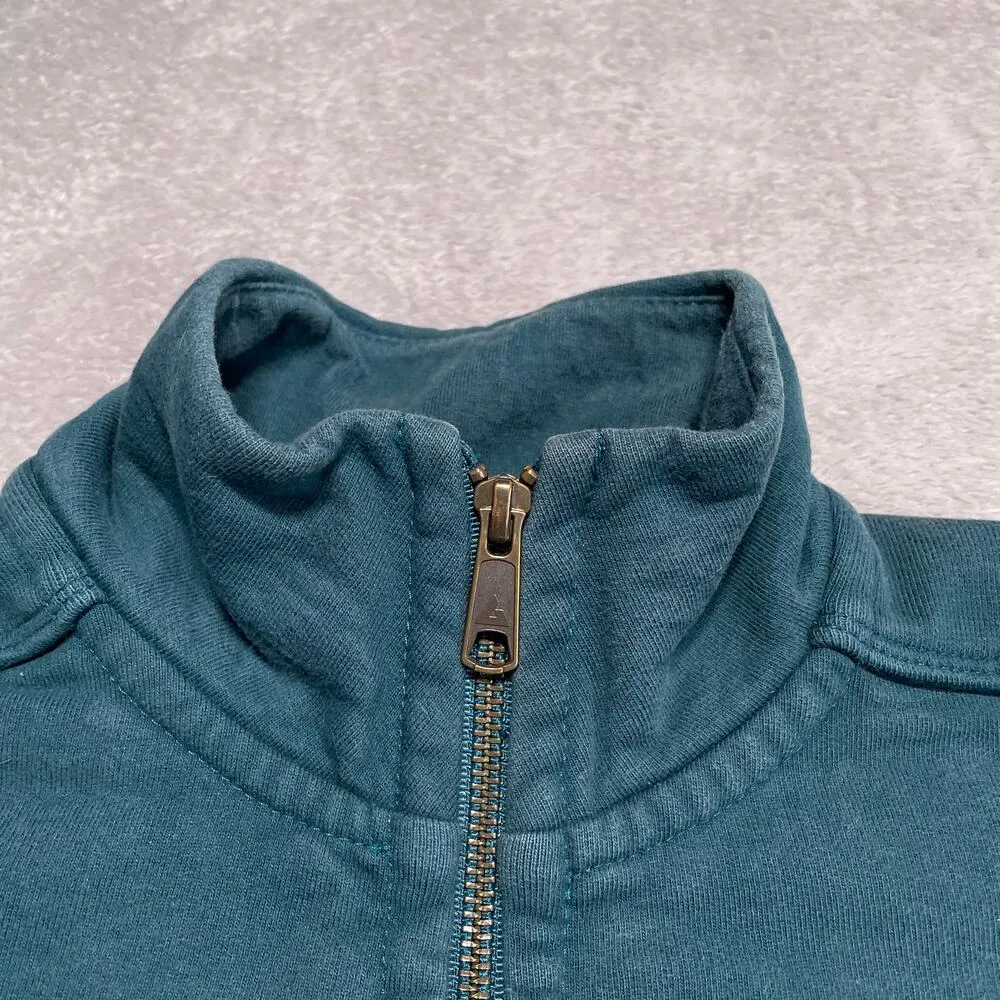 American Giant Sweatshirt Womens XS Green Blue Moto Full Zip Heavyweight Classic - Image 7