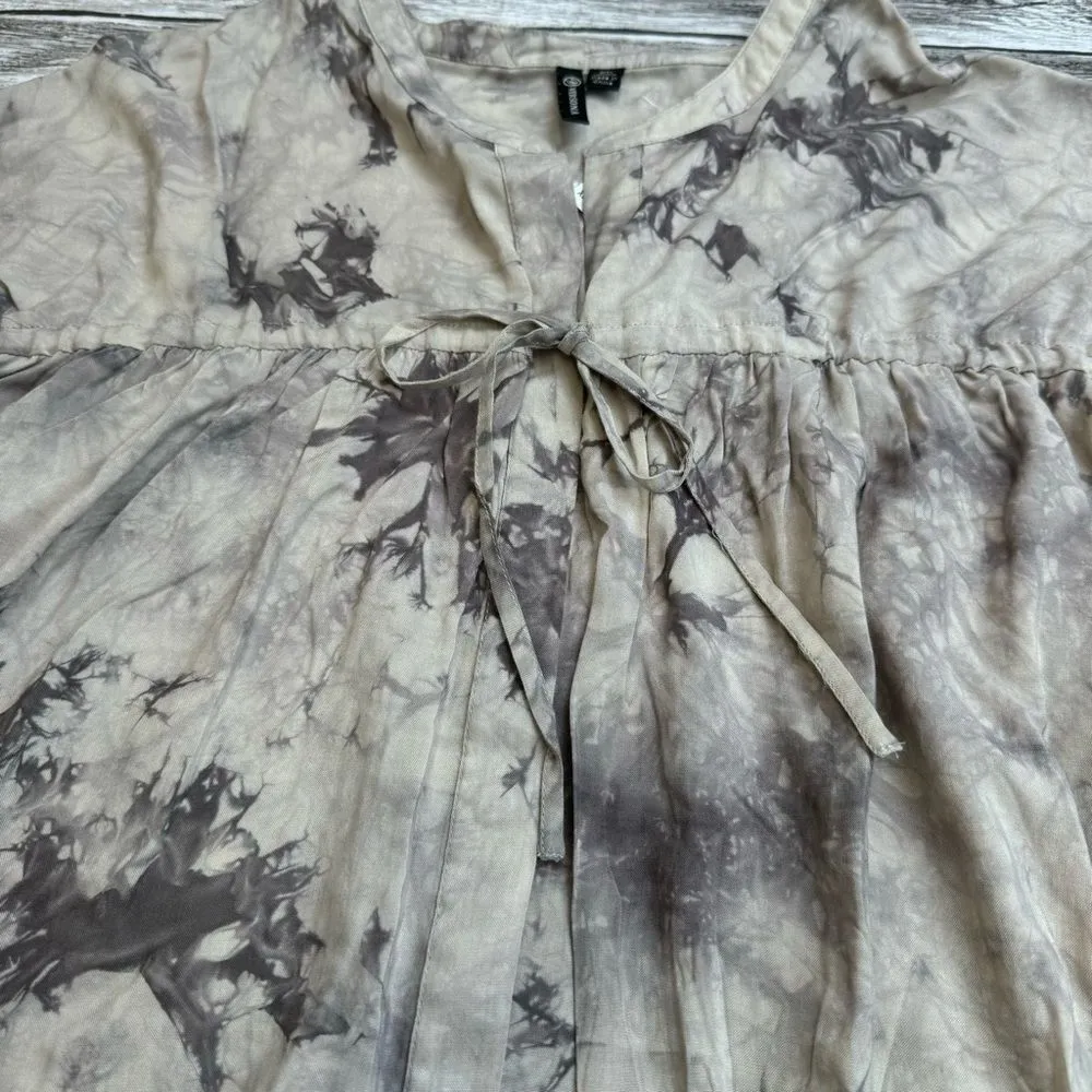 Versona Women's Tie Dye 3/4 Sleeve Blouse XL Extra Large Beige Tan Light Brown - Image 5