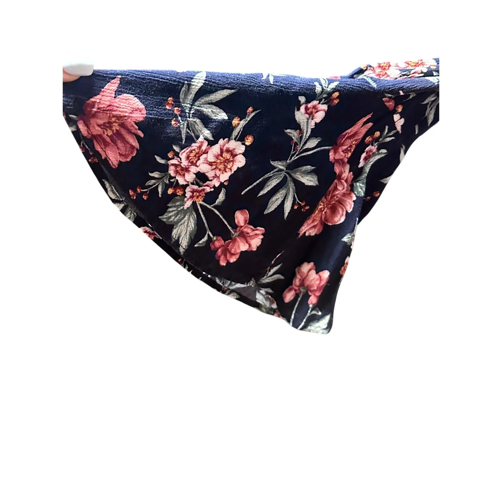 American Eagle Long Sleeve Romper Navy Blue and Pink Large - Image 3