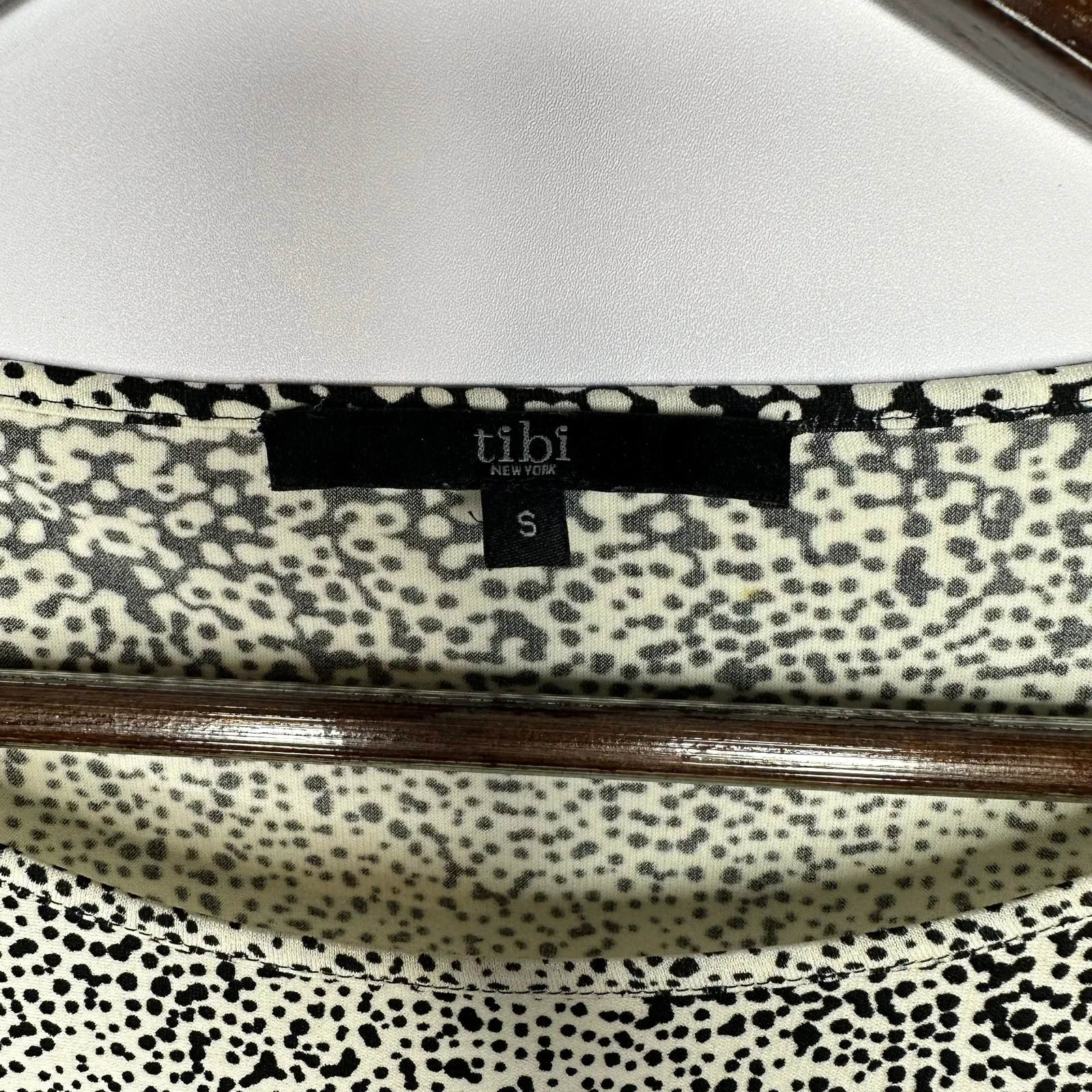 Tibi Ombre Splotched Polka Dot Shift‎ Black White Small Semi Formal 3/4 Sleeve - Image 4