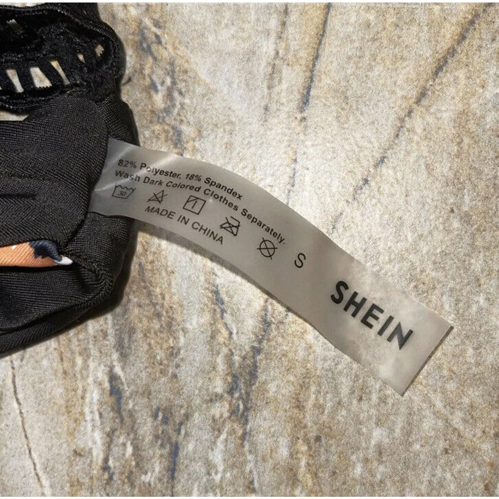 Shein Leopard Black Pointelle Trim Cheeky Bikini‎ Swimsuit Bottoms Size Small - Image 2