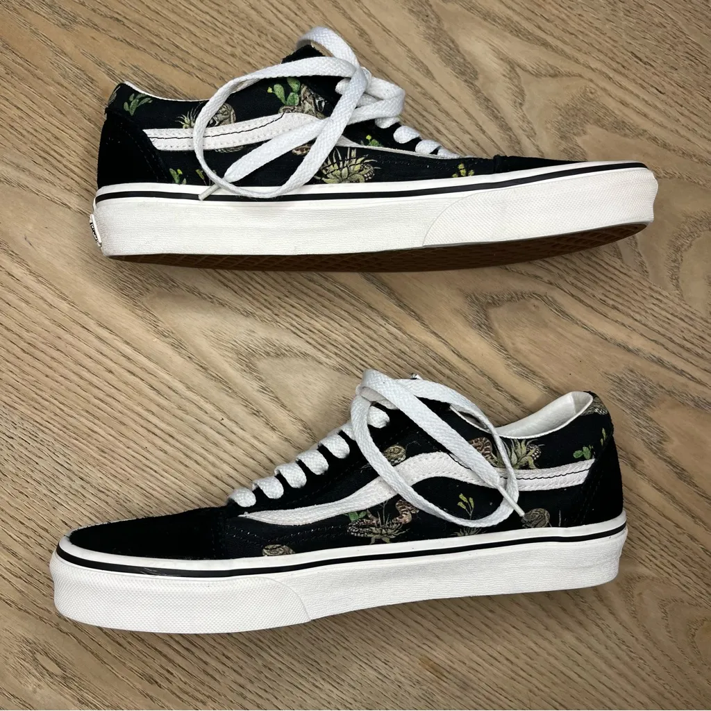 VANS Old Skool Desert Snake Black White Canvas Suede Sneakers Mens 7.5 Womens 9 - Image 8