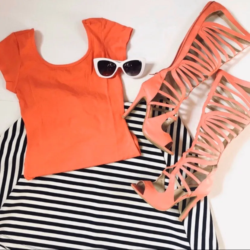 Knee High Gladiators Orange Size 7 - Image 5