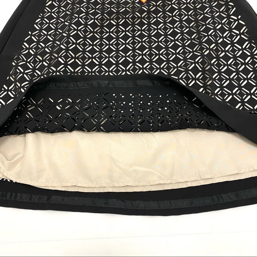 Catherine Malandrino A-line Skirt Laser Cutout design Black Bussiness Size 6 NWT - Image 11