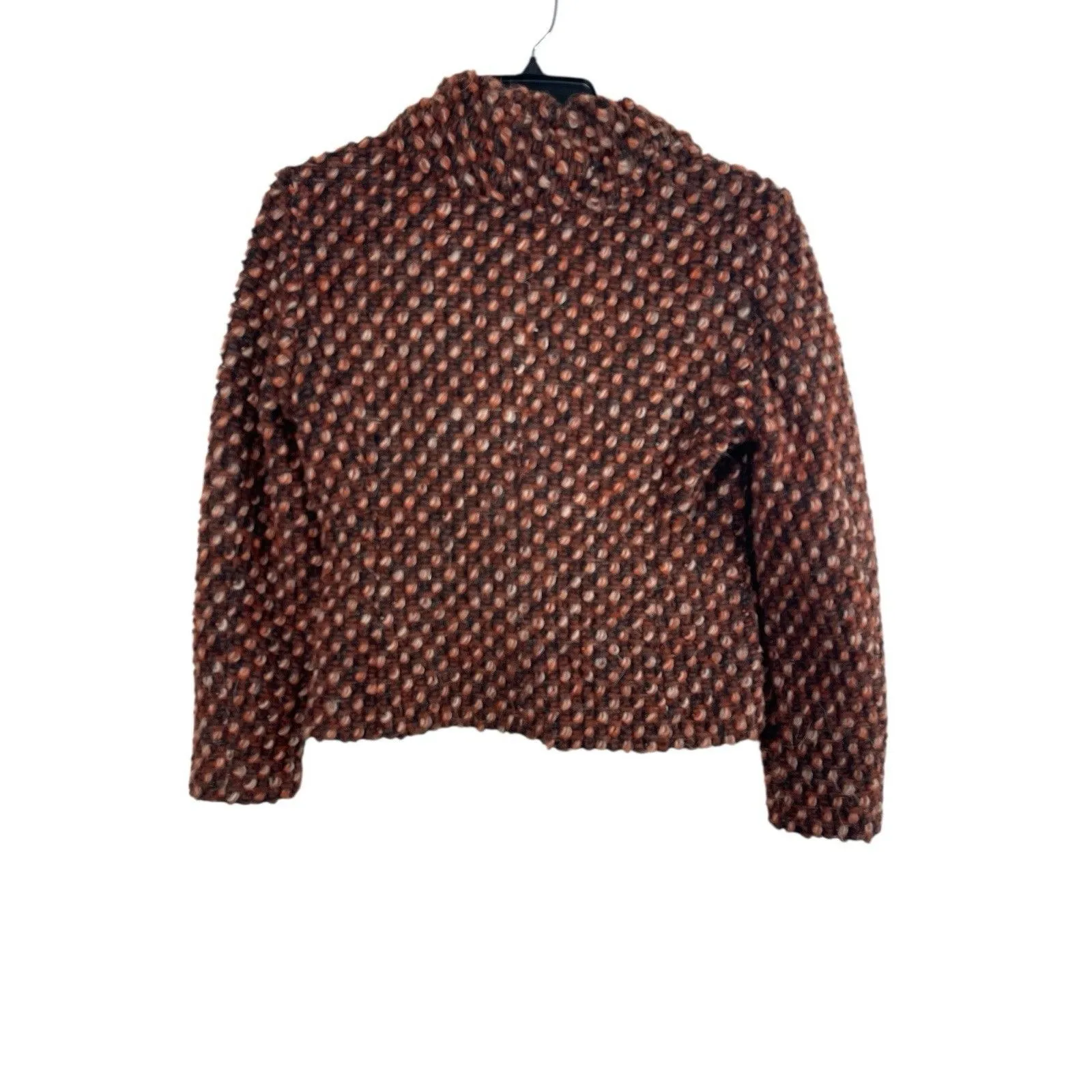 Blugayà Made in Italy Wool Blend Bouclé Textured Blazer Black Orange Women’s 10 - Image 5