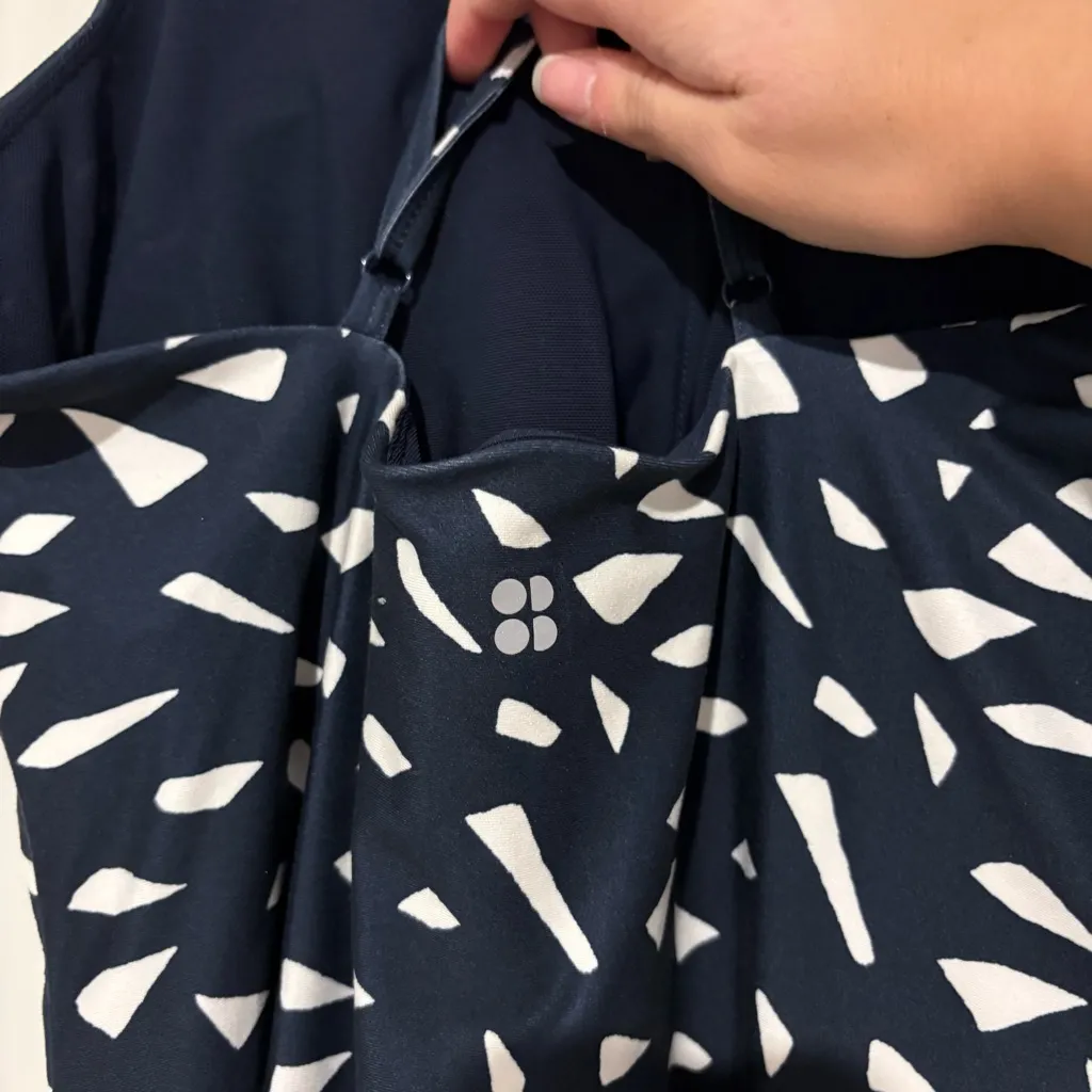 Sweaty Betty All Round‎ Workout Geometric Dress Navy and White size medium - Image 10