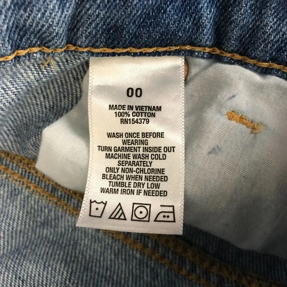 Aeropostale Womens Denim Jean Mom Shorts Button Fly High Rise Cuffed 00 - Image 4