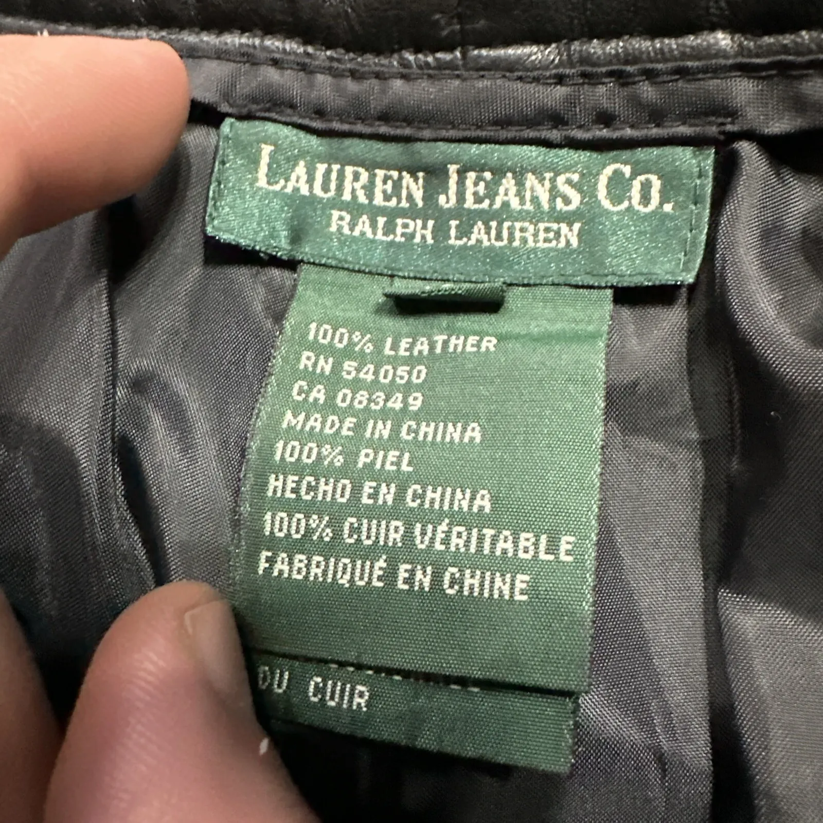 Ralph Lauren Green Label Black Leather Jeans Pants SZ 10 30x32 Biker Moto *Smoke - Image 8