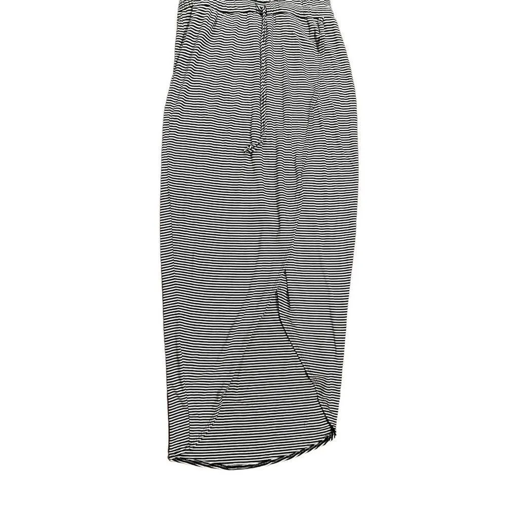 Dolan Left Coast Dress Black White Stripe Knit Cowlknit Midi cowl neck Sleeveles Black - Image 8