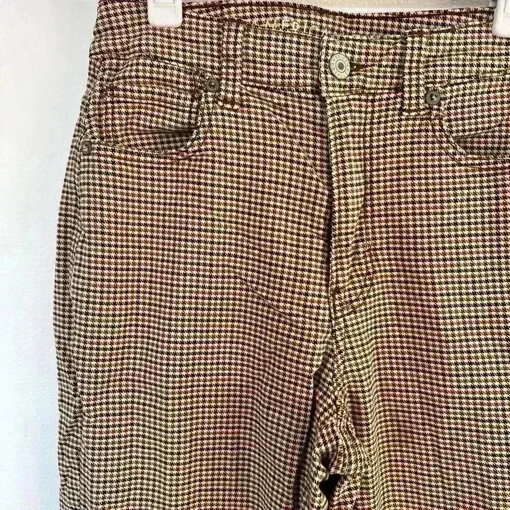 American‎ Eagle Mom Jean w/ pattern. Size 2 extra long. Brown and black colored. - Image 2