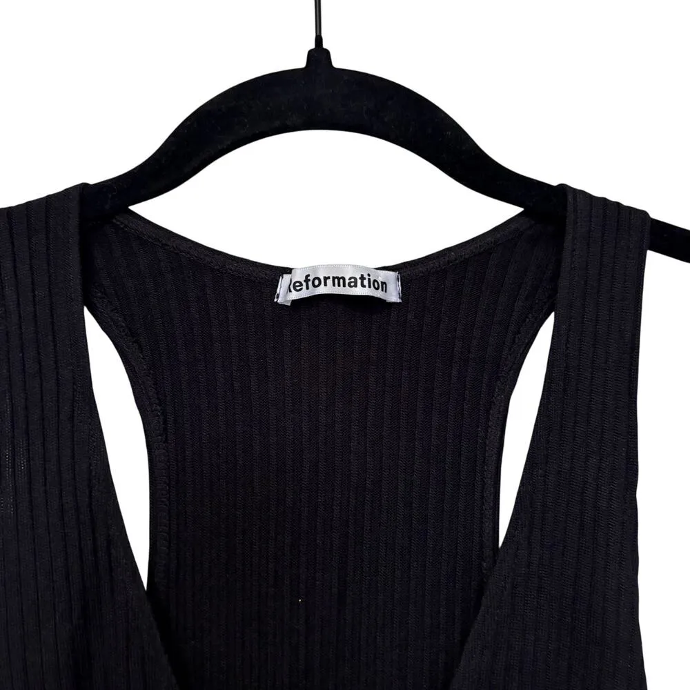 Reformation Black Paso Knit Ribbed Mini Dress Size XS - Image 5