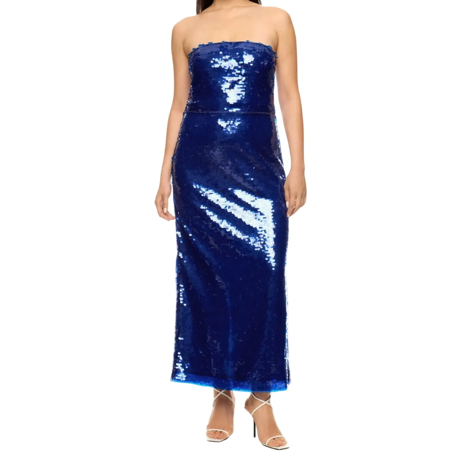 ML Monique Lhuillier Strapless Mira Sequins Dress in Blue, Size US 4 Blue - Image 2