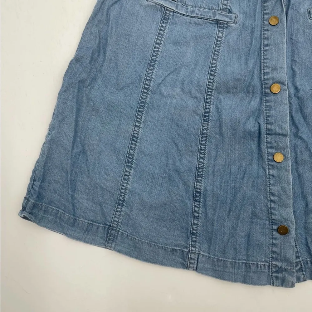SUGARLIPS Skirt Denim Button Up Mini Soft Casual Comfy Summer Chambray SZ Large - Image 7