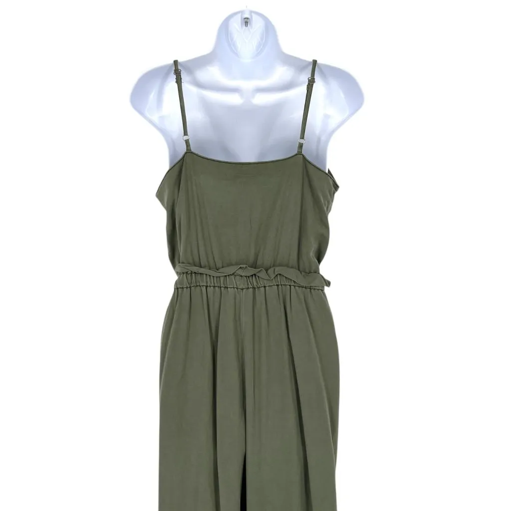 Splendid Button-Front Jumpsuit Olive Green Size Medium - Image 8