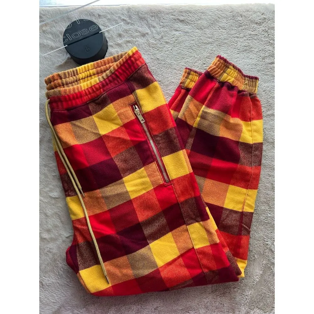 Aviator Nation Unisex XL Plaid Lounge Pants Flannel Relaxed Fit in Red - Image 11