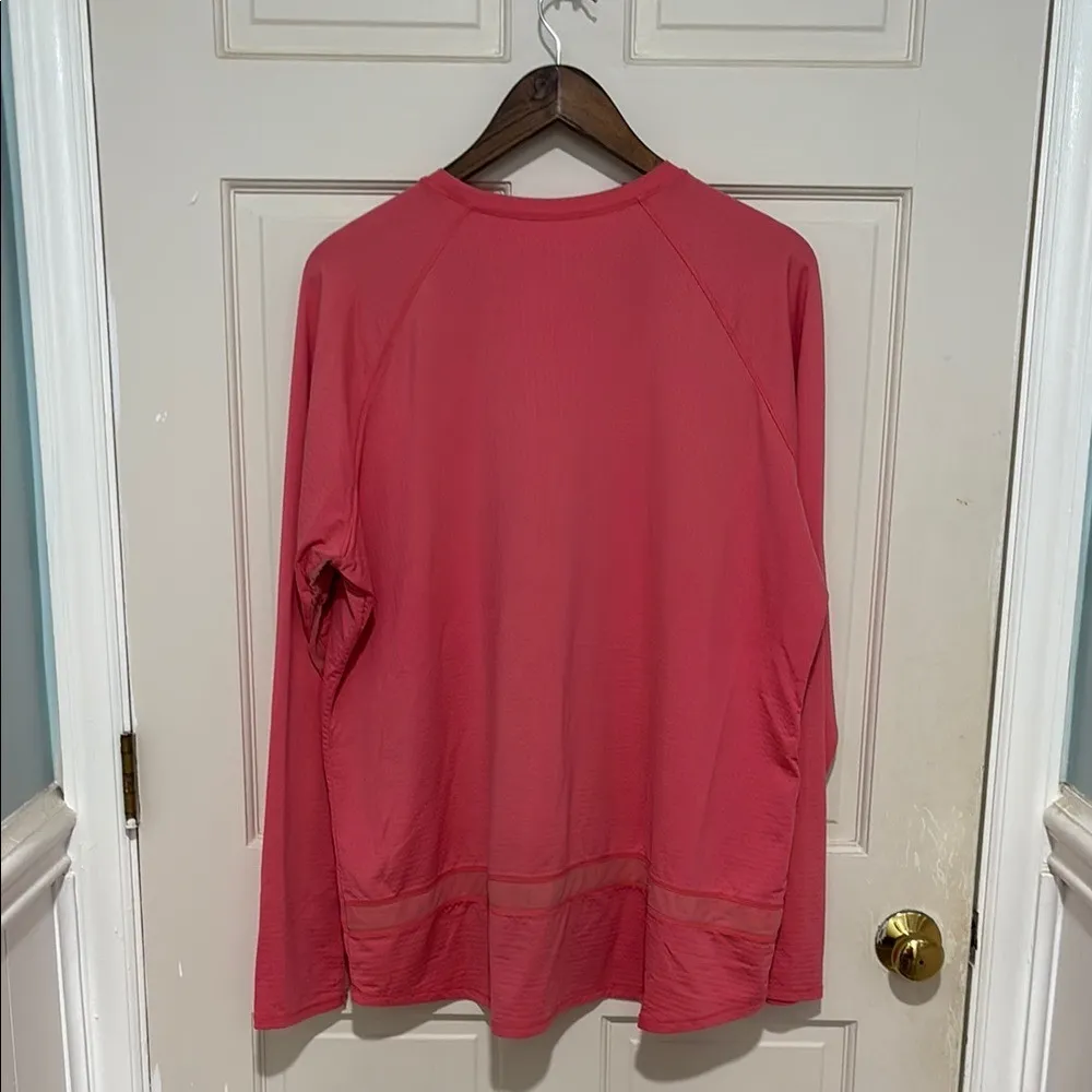 Smartpak equestrian ladies long sleeve crewneck sun shirt in coral size XXL Pink - Image 7