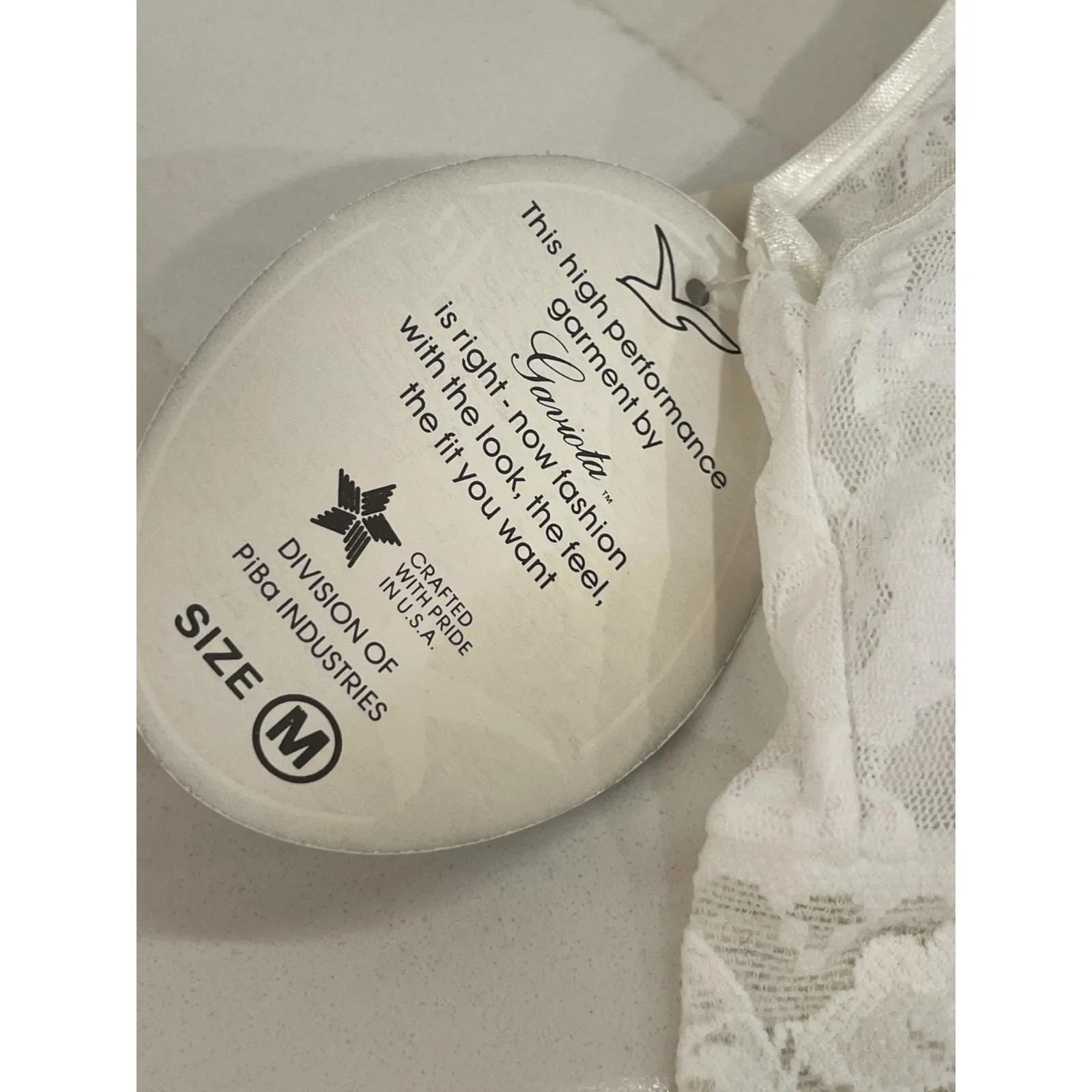 Vtg Gaviota Lace Sheer Underwear Set Women Bralette Medium Panty Large White New - Image 4