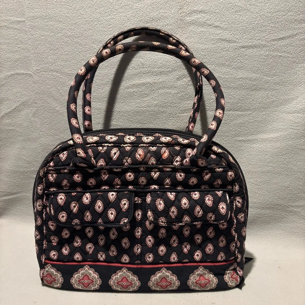 Vera Bradley Multi Compartment Large Shoulder Tote Bag with matching Wristlet - Image 2