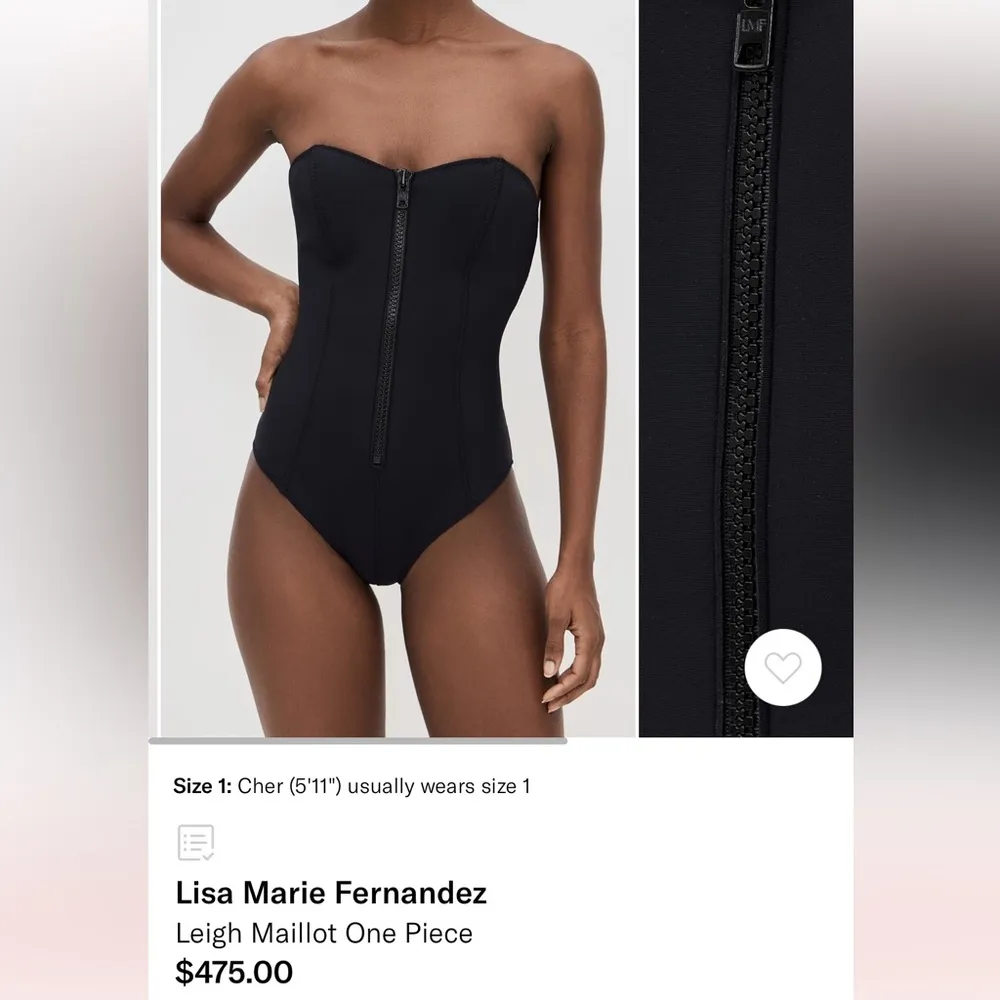 Lisa Marie Fernandez NEW NWOT Black Strapless One Piece Swimsuit - Image 10