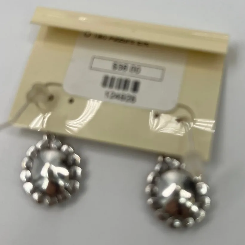 Nwt pair of Ori Tao Oval Drop Earrings Blue Crystal Center 925 Silver Pierced - Image 3